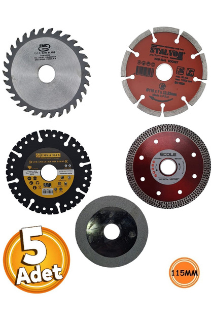 Depolife 115mm Ahşap Metal Mermer Granit Seramik kesici 5li disk