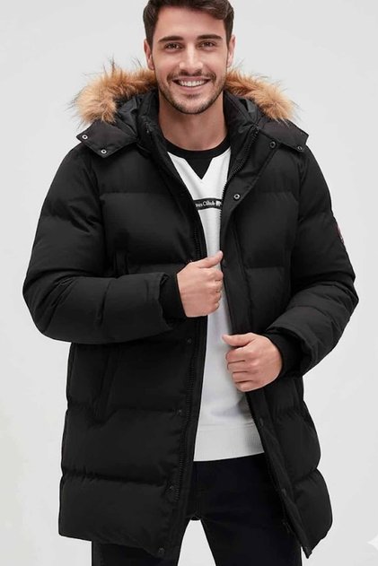 Erkek Su Rüzğar Geçirmez Siyah Mont Kaban Pathfinder Coat