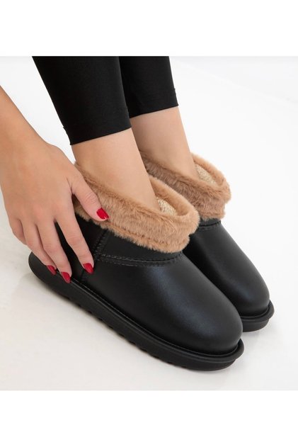 Shoes Kahverengi Peluş Astarlı Kışlık Kadın Kar Botu – Suya Dayanıklı Termo Taban