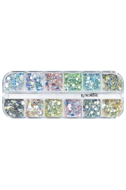 Sclipici pentru unghii, Ocean Glow, 12 modele
