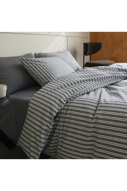 Slate Line Single Fitted Sheet + Pillowcase