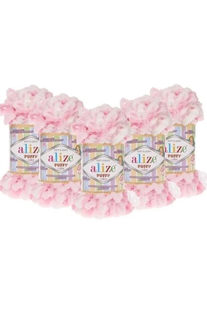 Puffy Baby Blanket Yarn Set - 7 Pieces - Hand Knitting Yarn - 90X90Cm