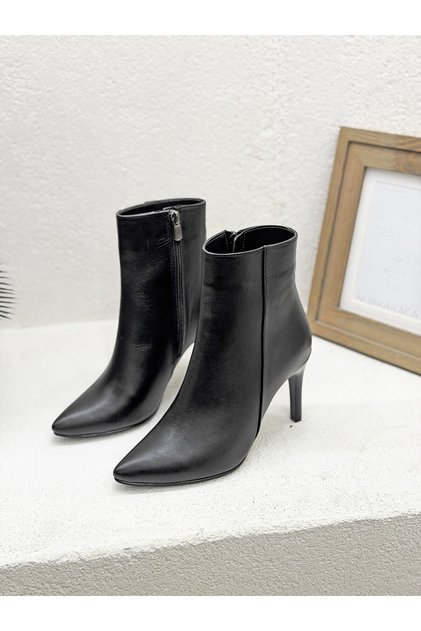 26K574 Genuine Leather 9cm Thin Heel Stiletto Boots for Women