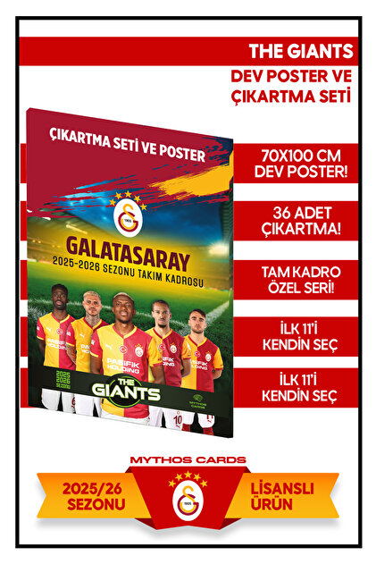 Galatasaray - THE GIANTS 2025/26 POSTER VE ÇIKARTMA SETİ - Fiyatı
