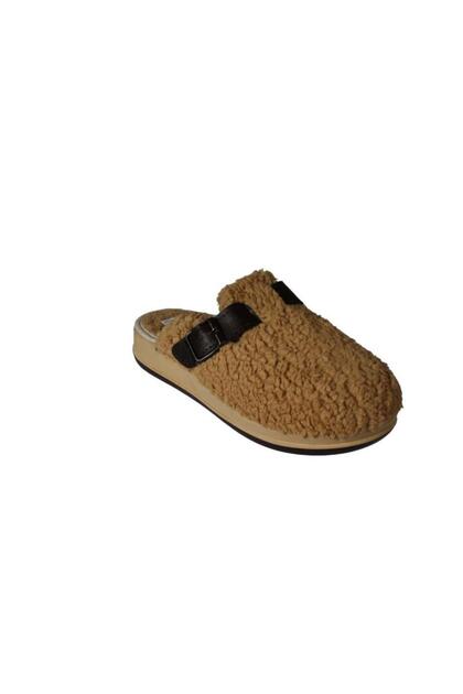 Yazkiş Women's Black Camel Winter House Slippers