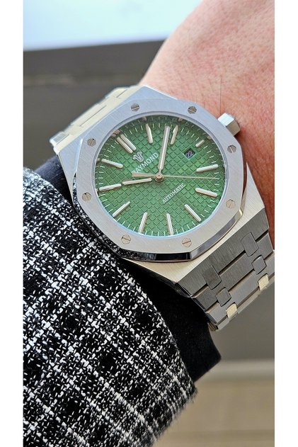 ساعة يد رجالية RYM-2110 RAYMOND AUTOMATIC - زجاج الياقوت والفولاذ المقاوم للصدأ - ضمان لمدة عامين