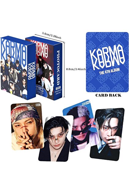 Kpop Dünyasi STRAY KIDS '' Karma '' Çift Yön Baskılı Lomo Card