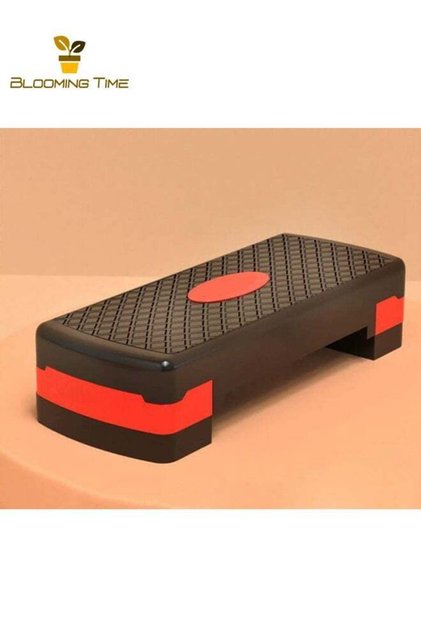 Rhythm Pedal Adjustable Aerobic Step Platform, Black/Red