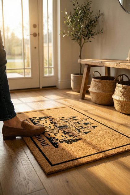 Velür Doku Coco Koko Appearance Luxurious Balcony Garden Outdoor Door Mat 45X70Cm Non-Slip