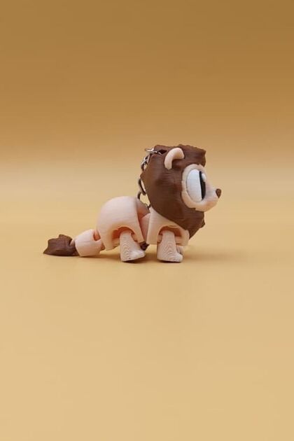 Cute Lion Figure Keychain - Movable Keychain Bag Ornament Charm
