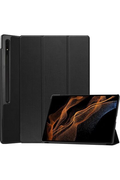 Smart Case for Galaxy Tab S10/S9/S8 Ultra 14.6 in Trifold Auto Wake/Sleep - Black