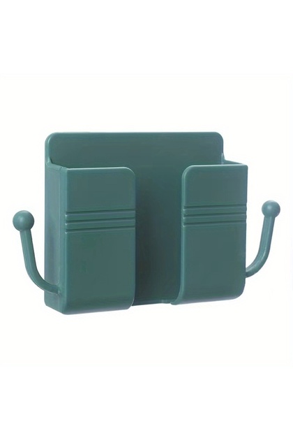 GREEN 1Pc White Punch Free Wall Mount Phone Plug Holder Mobile Phone Charging Stand Air Conditioner