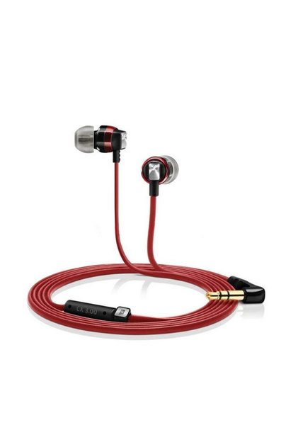 CX 300S Wired Earphones - In-Line Mic & Enhanced Deep Bass - RED