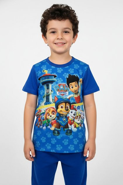 Boys Crew Neck Relax Fit Cotton Paw Patrol Heroes Printed Short Sleeve T-Shirt