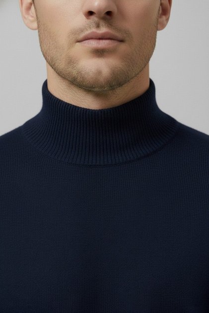 Men's Slim Fit Soft Textured Anti-Pilling Half Turtleneck Knit Sweater
