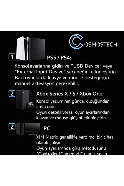 cosmostech Xim Matrix Klavye Mouse Çevirici Adaptör Mouse Keyboard