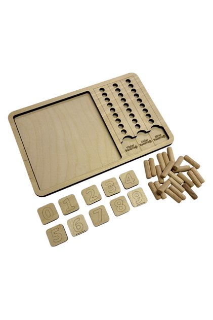 Step-Step Number Figure Set, Learning Step-Step Values, Version with Base Blocks