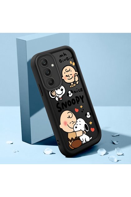 Samsung Galaxy S25 Compatible Black Silicone Cartoon Case Impact Protection