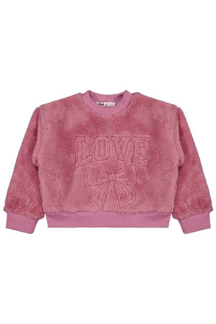Civil Girl's Love Embroidered Sweatshirt | Velsoft Long Sleeve | School Nursery and Daily Use - Pink