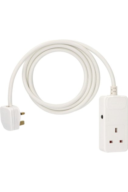 13A BS Rubberized Socket Extension Cable with Fuse 3m