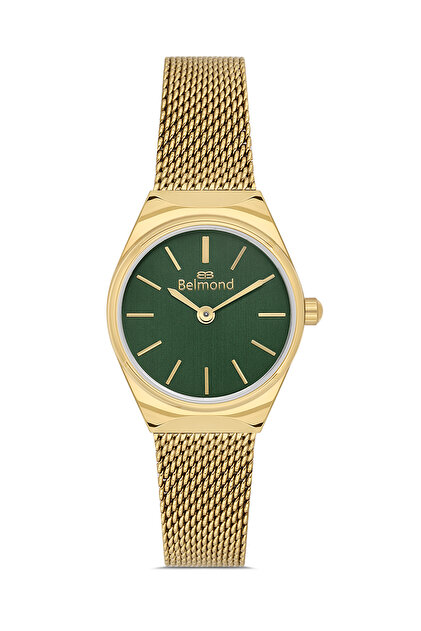 Srl1159.170 Green & Gold Steel Band Women's Wristwatch