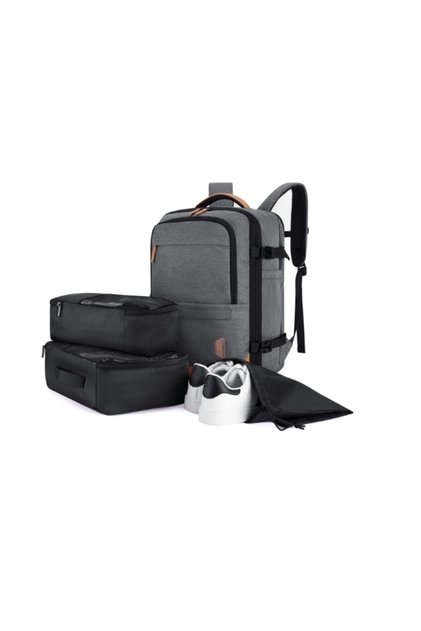 Grey Falco 40L Expandable Airline Approved Carry On Travel Backpack