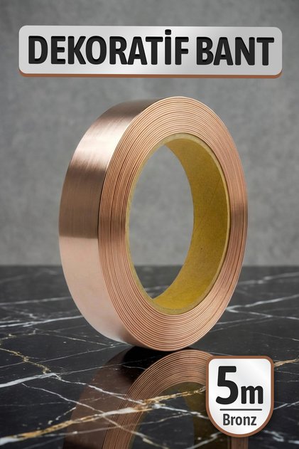 Bronz Renkli 5 Metre Metalik Dekorasyon Bandı Ev ve Mobilya Dekorasyonu İçin Bronz Renkli 2cm Bant
