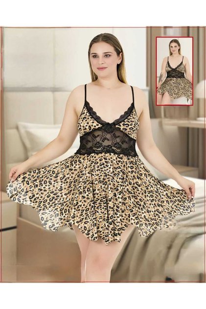 Women's Plus Size Lace Detailed Nightgown - 100% Cotton - Full Stretch Fabric