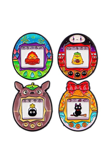 1 Mix 4pcs/set Lovely Manga Elves Enamel Pins Oval Metal Brooch Backpack Hat Bag Collar Badges Fash.