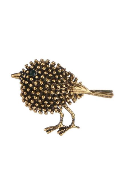 gold European and American Fashion Retro Bird Broh Minimalist Women's Personalized Small Animal Clot