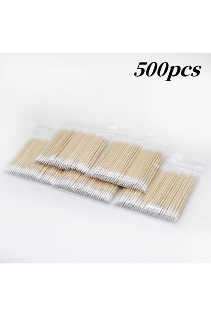 500PCS 100/300/500 Nails Wooden Tip Cotton Stick Buds Disposable Ultra-Detail Corrector Nail Polish