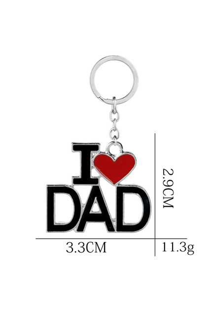 DAD I Love Papa Mom Creative Metal Letter Keychain Father's Day Mother's Day Gift Giveaway