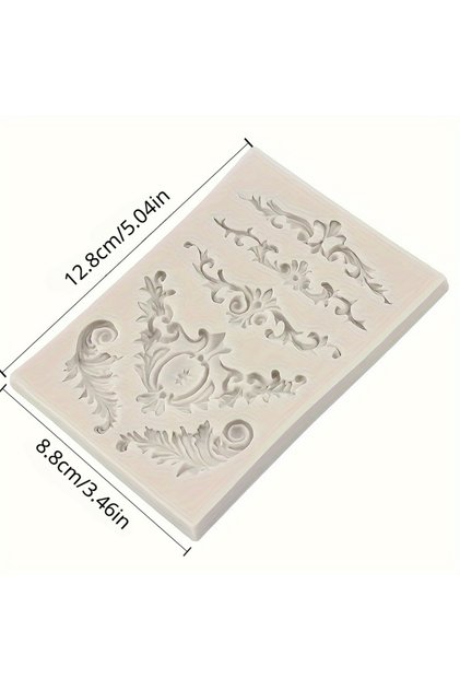 1pc Baroque Scroll Feather Crown Silicone Mold for Crafting and Decorating, 1pc