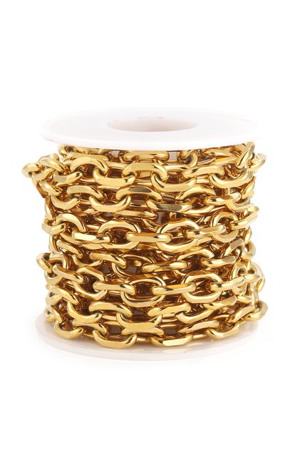 Gold 1 Meter Stainless Steel Gold Plated Heavy Duty Oval Chains for DIY Necklace Bracelet Women Man
