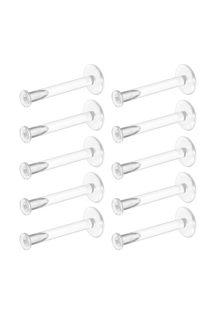 10PCS 10mm 16G Clear Stud Earrings for Sports Work Surgery Bioflex Labret Piercing Retainers 10pc Se