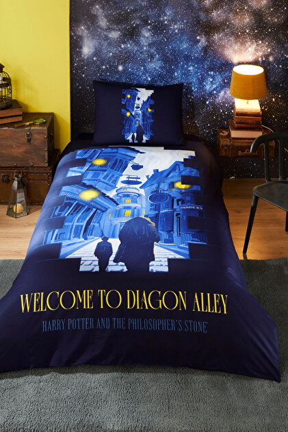 Harry Potter Alley Single Licensed Elasticated Children's Duvet Cover Set