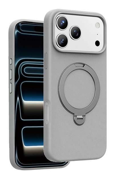 iPhone 17 Pro & 18 Pro Case Premium Leather Suede Cover with Magsafe Ring