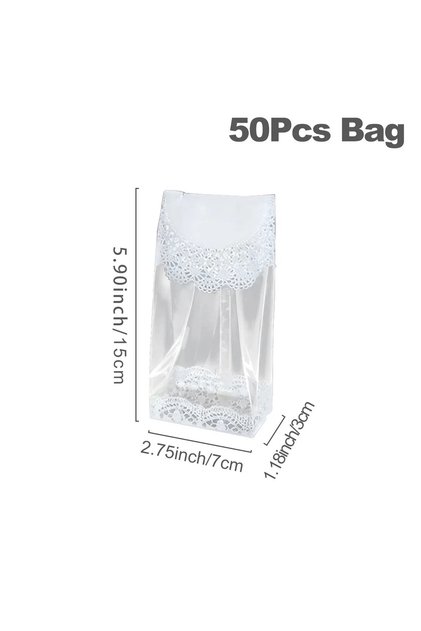 50 pcs small 50pcs/lot White Lace Cookie Biscuit Bag Wedding Gift Candy Cupcake Hand Made DIY Christ