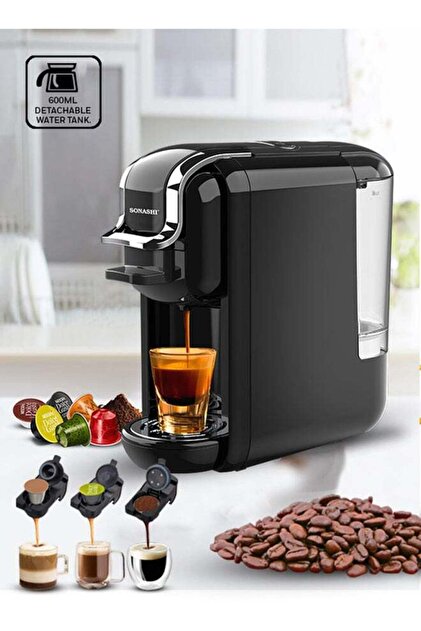 3-in-1 Multifunction Espresso Coffee Machine SCM-4969 (600ml, 1450W, Black)