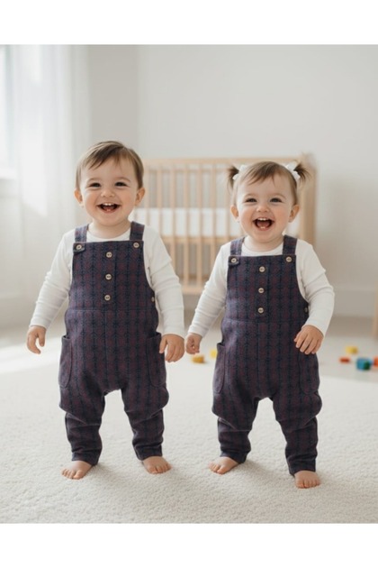 Unisex Striped Overall Jumpsuit Farmer Style | High Quality Cotton Strappy Baby and Children's Clothing
