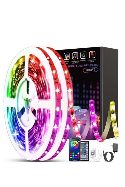LED Strip Light - 5M (16.4ft) RGB Waterproof Color Changing with Music Sync, App & Remote