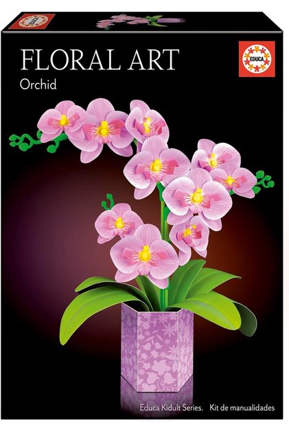 Orchid Flower Art Paper Orchid Craft Kit - No Glue or Scissors, Gift Set (6+)