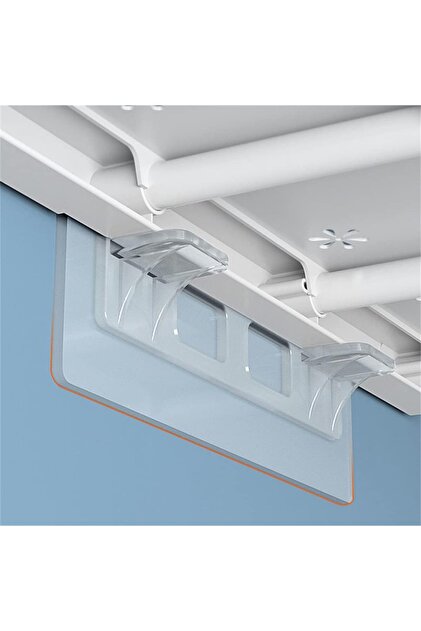 Set 6 Suporturi autoadezive pentru rafturi, aspect modern, transparent