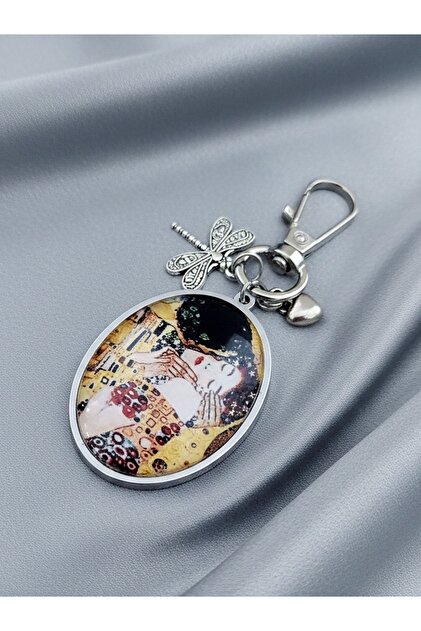 The Kiss Romantic Steel Keychain