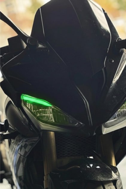 Green Color Headlight Film Headlight Design Sticker Compatible with Daytime Led for Rks Srk125 Racing Model
