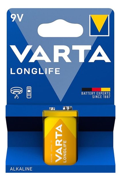 Longlife 9V Battery | High Performance Long-Lasting Power | Ideal for Low-Drain Devices | 5 Years Storage Life | Premium Design | Reliable Energy for Remotes, Clocks, Music Systems | Pack of 1