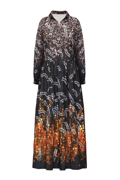 Black and Gray Print Long Dress Size 40