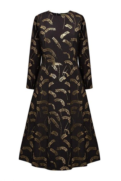 Black Jacquard Print Dress Size 34