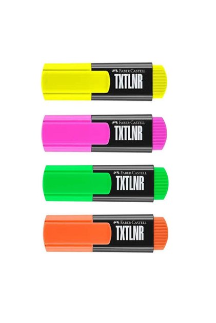 Faber-Castell Textliner Fosforlu Kalem Mini Yeşil + Pembe + Turuncu + Sarı