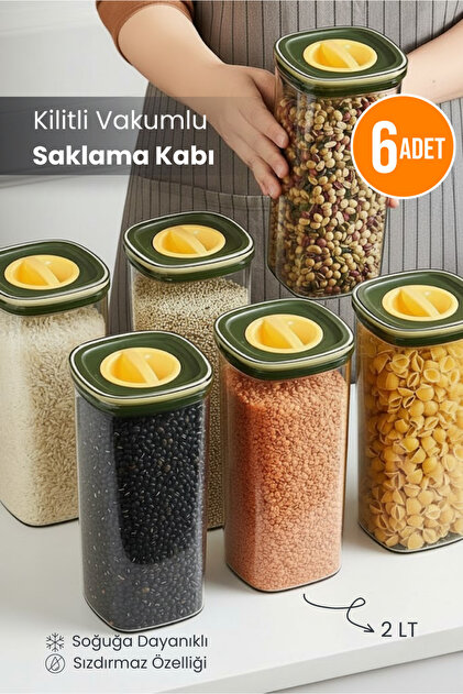 6-Piece Locko Lockable Leak-Proof Storage Container Vacuum Food Container 2L